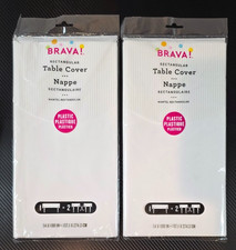 Brava Set of 2 Rectangular Plastic Table Cover 54" x 108" White