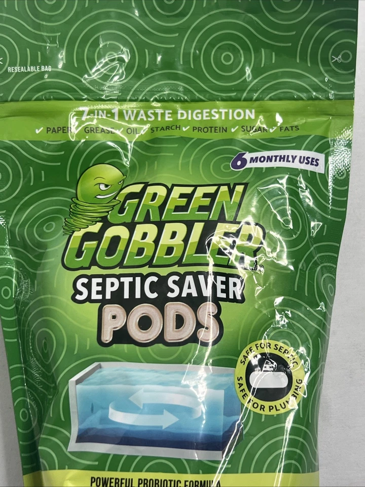 Green Gobbler Septic Saver Bacteria Enzyme Pacs | 6 Month Septic Tank Supply | - Image 2 of 4