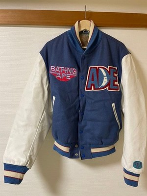 A Bathing Ape Rare Men Jacket 1St Stadium Blue Size L Limited Edition VHTF Popul