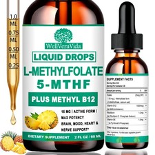 Methylfolate Supplement for Adult  Kids, L Methyl Folate 15mg Plus... Fast Ship