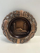 - Korea Themed Ashtray Copper Colored Tiki Asia Decor