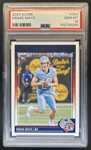 2024 Panini Score Drake Maye RC Rookie #303 Patriots PSA 10