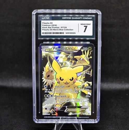 Pikachu EX 2016 Black Star Promos - XY124 Pikachu EX Red & Blue Collection CGC 7