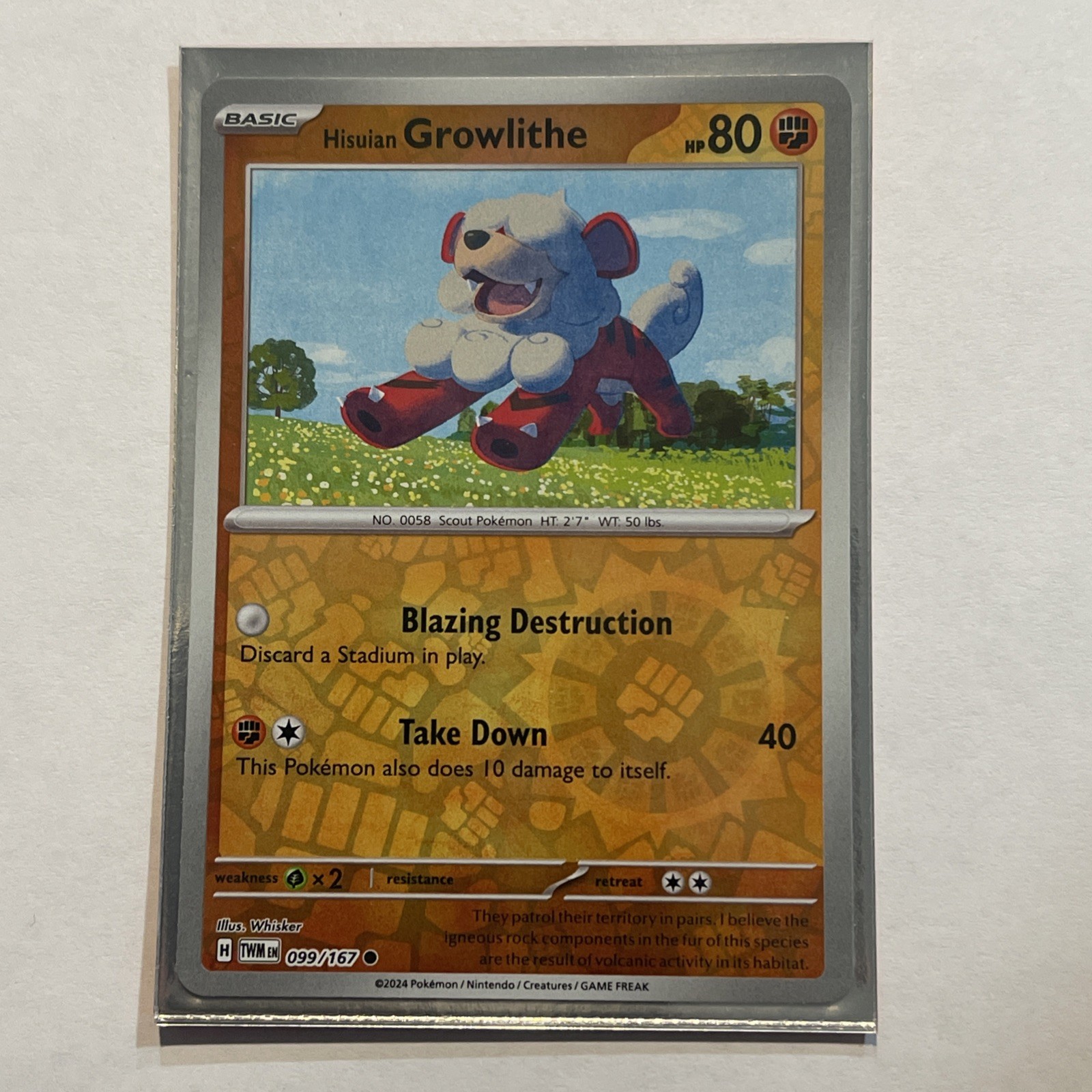Hisuian Growlithe Reverse Holo English Pokemon TCG BKBS907