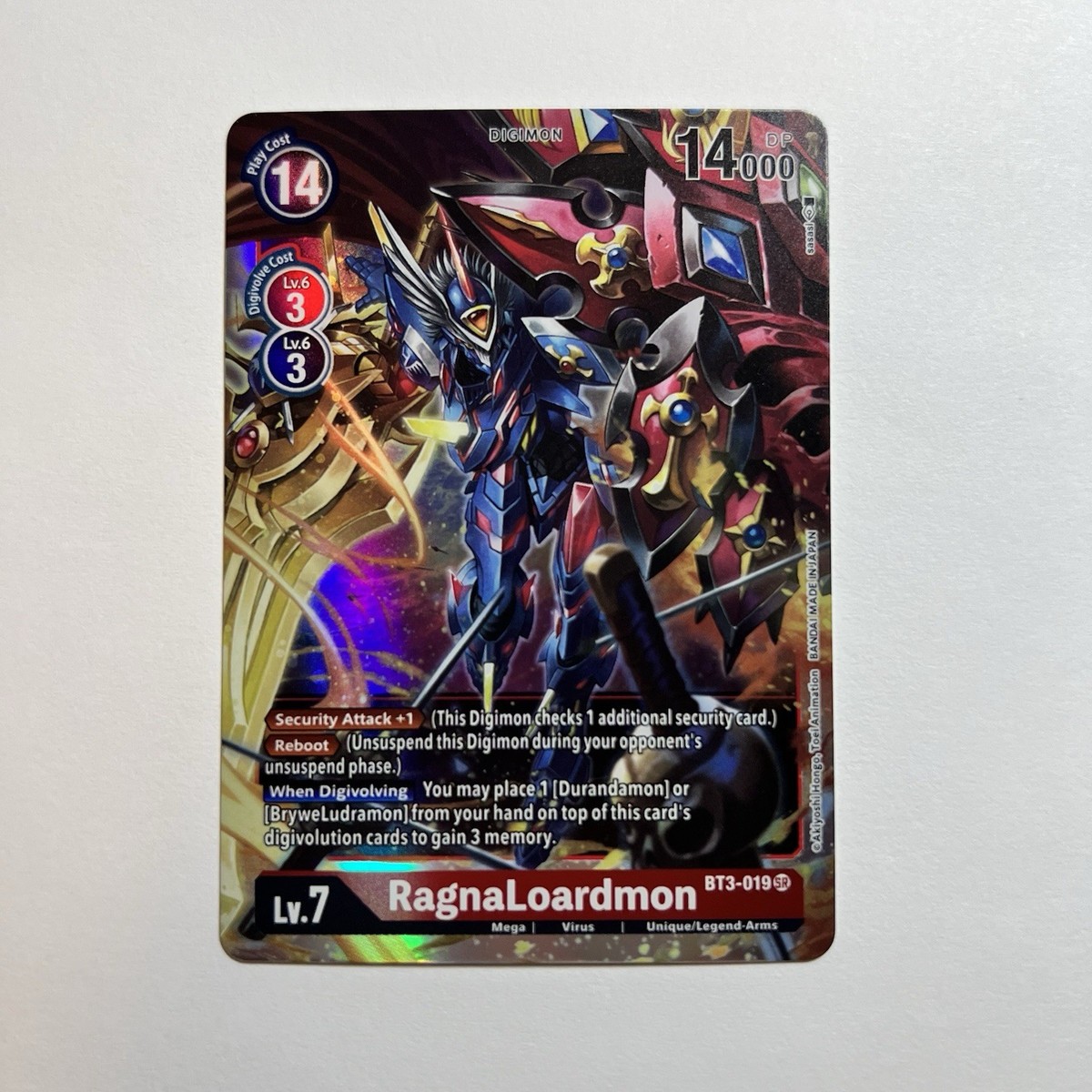 Digimon RagnaLoardmon BT3-019 Super Rare Special Booster 1.5 | eBay