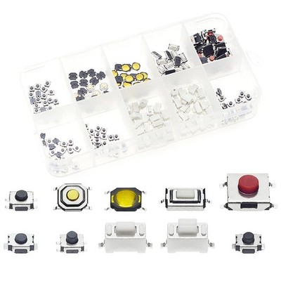 200 PCS QTETAK 10 Value Micro Momentary Tactile Push Button Switch Kit