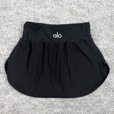 Alo Yoga Match Point Tennis Skirt XS Black Athleisure Golf Pickleball Lined