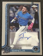 2025 Topps Chrome Javier Sanoja Rookie RC Auto Miami Marlins