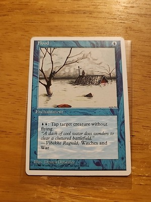 #ad Flood Fourth Edition MTG Magic Common Blue Enchantment $1.37