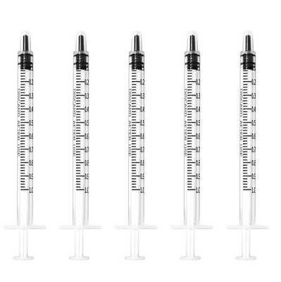 100PCS 1ml Sterile Luer Slip Syringes No Needle Disposable Individually Wrapped