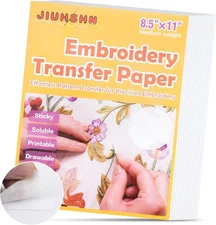 12pcs Water Soluble Embroidery Paper, 8.5"X11" Stick and Stitch Embroidery Trans