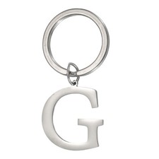 Initial Letter Keychain, Men Women A-Z Key Ring, Silver Letter G 