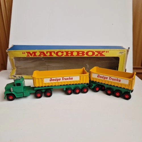 Matchbox King Size K-16 Dodge Tractor with Twin Tipper Train Lesney Truck
