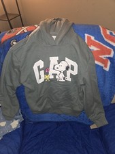 Gap Kids Peanuts Snoopy Woodstock Green Hoodie Size Large 10