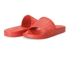 Versace Men's Dark Red "Greca" Rubber Pool Slide 42 IT 9US  600Retail Authentic