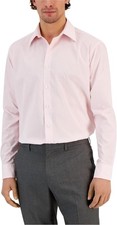 Club Room Men's Regular Fit Cotton Stripe Dress Shirt - Pink 15 - 15.5 M 