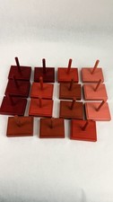 Lot 15 Pedestal Sign Holder Wooden Standing Flyer Menu Display Stand Red 3.5  