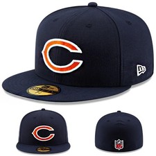 Gorra New Era Chicago Bears Oficial Azul Marino Ajustada NFL On Field Clásica Juego Gorra
