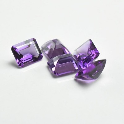 5x7mm Purple Amethyst Natural Octagon Faceted Cut Loose Gemstone