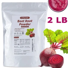 2 LB Organic Beet Root Powder Raw Non GMO Pure Beta Vulgaris Nitric Oxide Booste