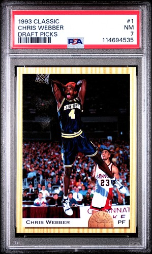 1993 Classic Draft Picks #1 Chris Webber Rookie RC PSA 7