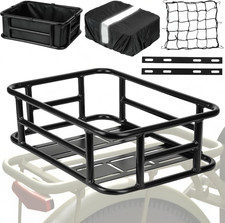 Bike Basket Rear - Large Capacity Heavy Duty Bicycle Basket with Liner,Cargo Net