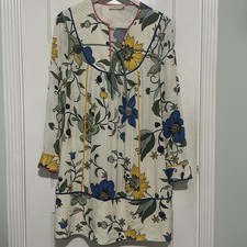 Tory Burch Jacquard Floral Print Tunic Dress Size 8 