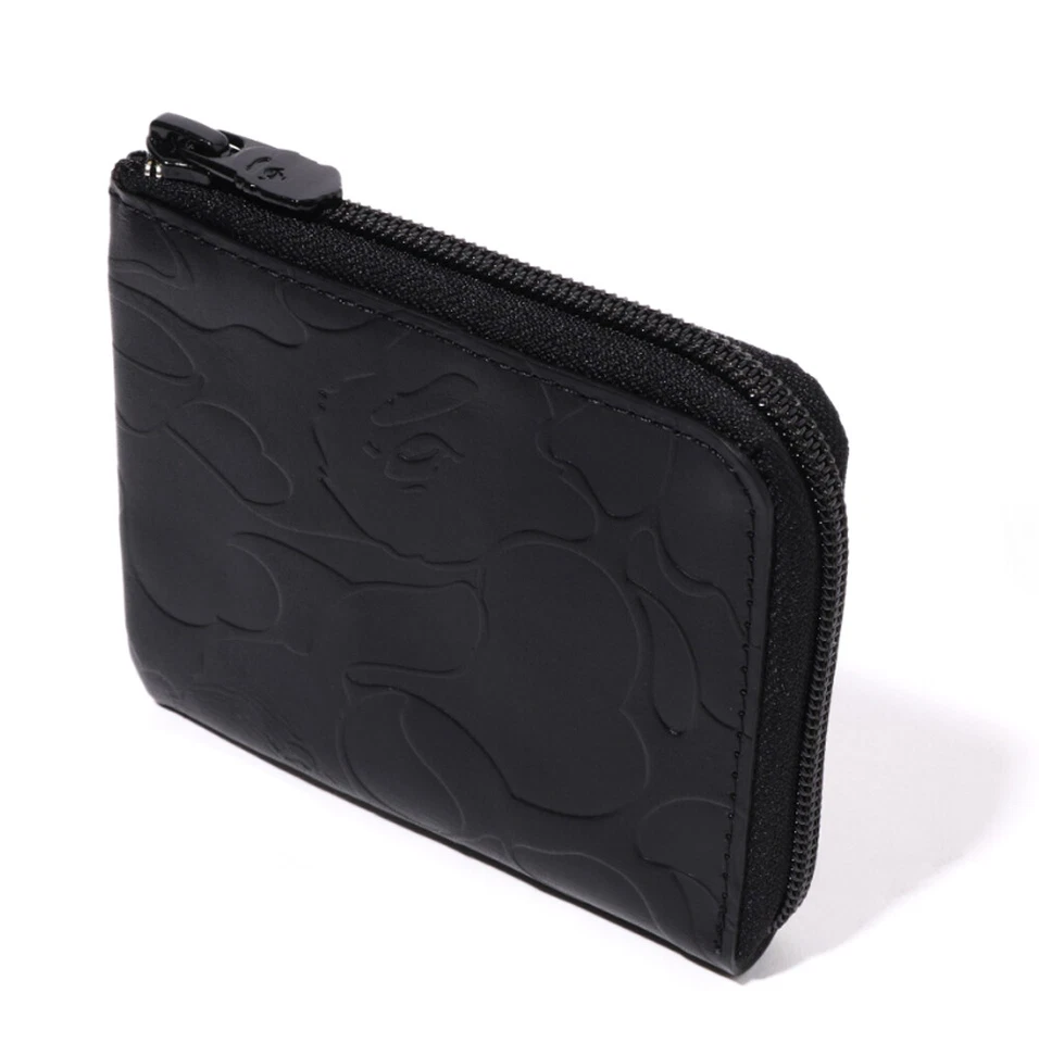 2024 SS A BATHNIG APE Men's Goods SOLID CAMO LEATHER WALLET #3 Black 1K30190013 - Image 2 of 4