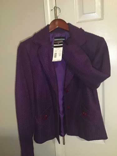 Vintage Requirements Womens PurpleTweed Jacket Size 12 - Picture 2 of 4