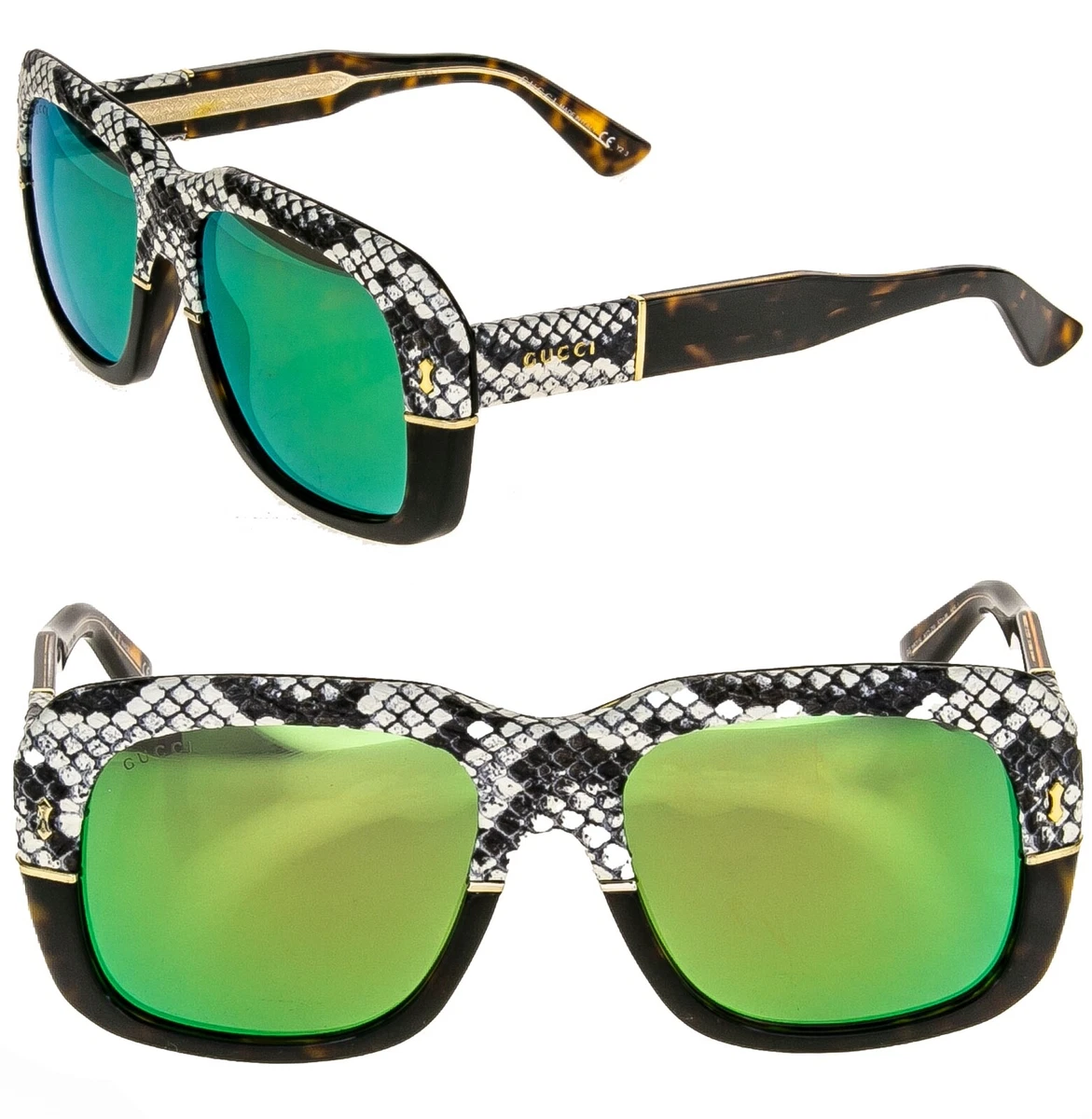 Gucci Snake Print Sunglasses with Green Lenses Amazon.com: Gucci GG1220S Lasered GG Pattern Logo Pilot  main image 2