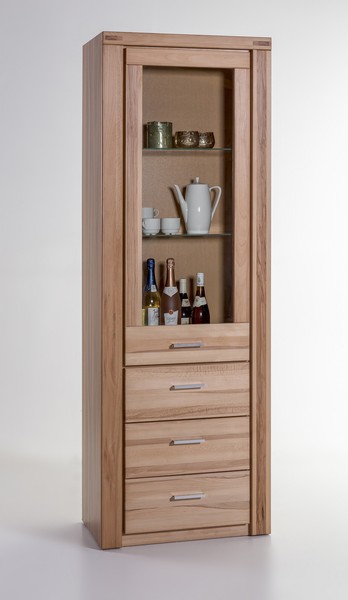 Vitrine Tabea Regal In Kernbuche GeöLt Teilmassiv Breite 66Cm HöHe 200Cm-image