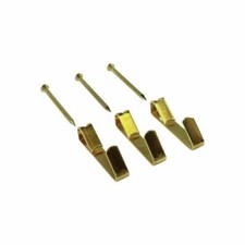 Everhang 20kg Brass Plated Angle Drive Hooks - 3 Pack