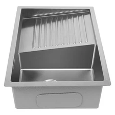 Stainless Steel Laundry Sink Wash Basin With Washboard Laundry Utility Sink