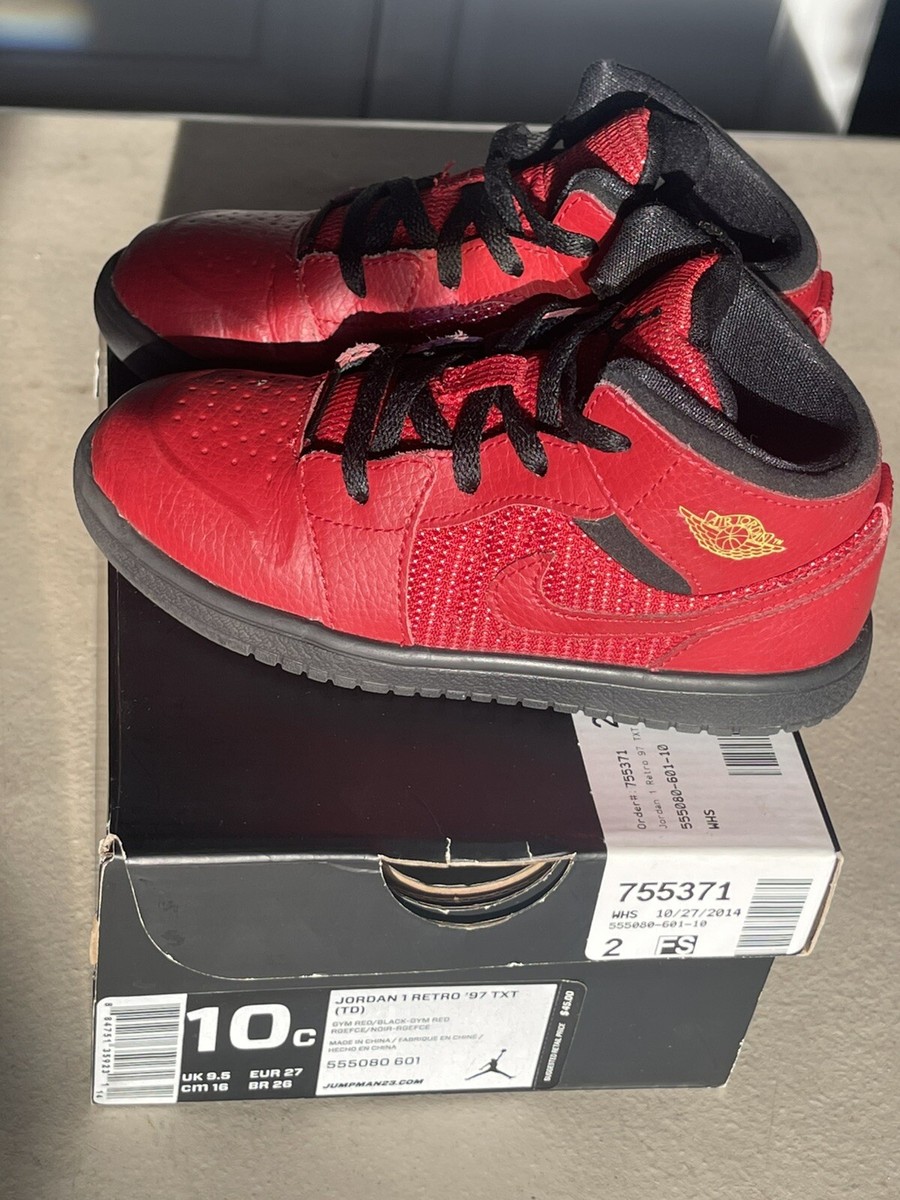 Nike Air Jordan 1 Retro 97 TXT Gym Red Size 10C UK 9.5 EUR 27 | eBay