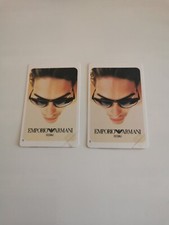 COPPIA SCHEDE TELEFONICHE ARMANI OCCHIALI USATE+TRIANG PERF G 595 597 AG 209 210