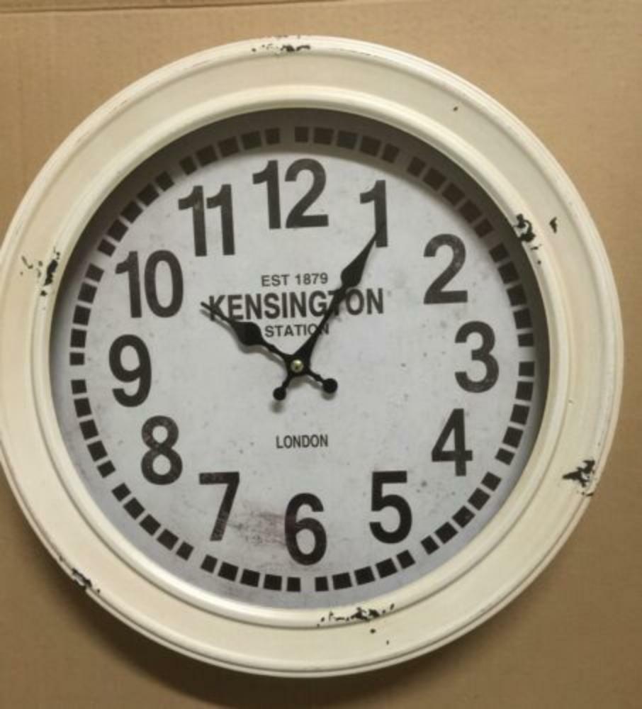 CLOCK ANTIQUE STYLE VINTAGE METAL HOME DECOR KENSINGTON LONDON EST 1879