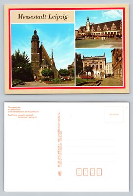 Messestadt Leipzig Postcard with Thomaskirche and Altes Rathaus Images