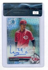 LUIS CASTILLO 2017 BOWMAN CHROME MEGA BOX REFRACTOR AUTO RC REDS BGS 9 10