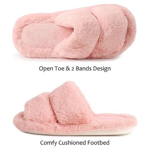 Womens Spa Slippers Indoor Shoes Terry Open Toe; Great for Shower, Pool and Bath - Picture 3 of 15