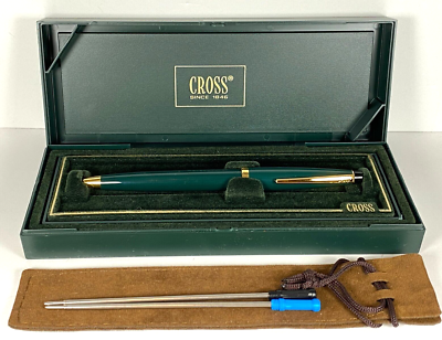 CROSS SOLO FOREST GREEN BALLPOINT PEN WITH GOLD PLATED