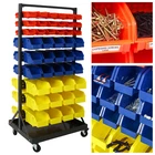 Tool Storage Bins Rack 90Pack Organizer Garage Shop Screws Nuts Storage w/ Wheel