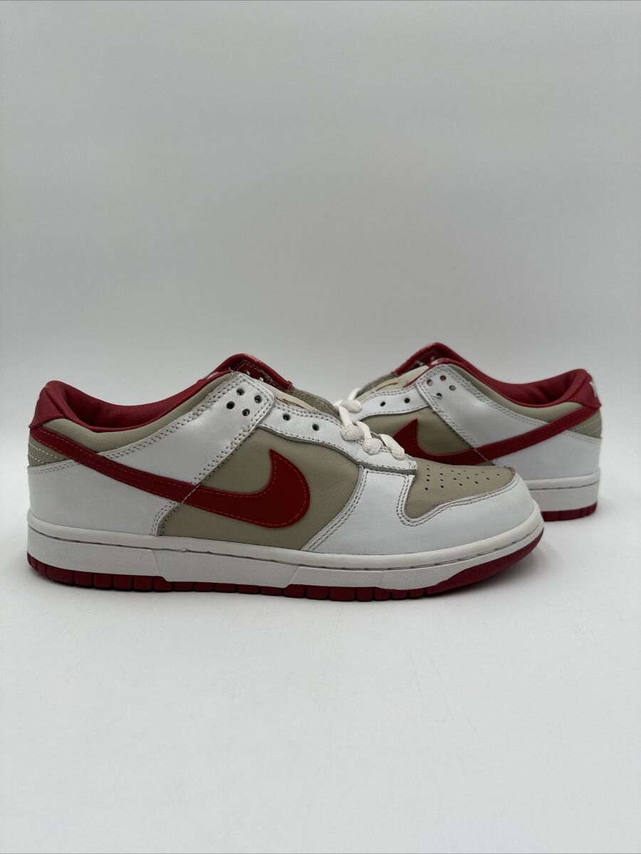 Nike Wmns Dunk Low Pro Light Stone Varsity Red 2002 Sz 10W Nike Wmns Dunk Low Pro Light Stone Varsity Red 2002 Sz 10W