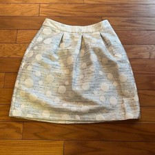 Maeve by Anthropologie Skirt Womens 2 Cream Anya Dotted Metallic Sequins Pockets