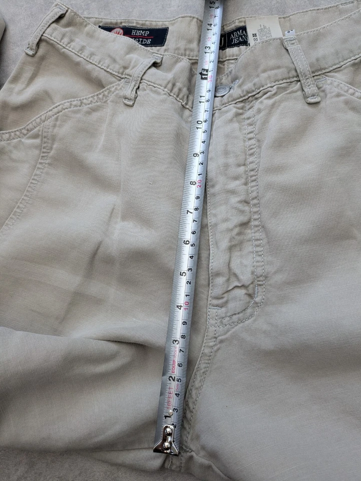 Armani Jeans Womens Trousers W30 L29 Chino Wide Leg UK 10 12 Hemp Lagenlook Boho - Image 3 of 4