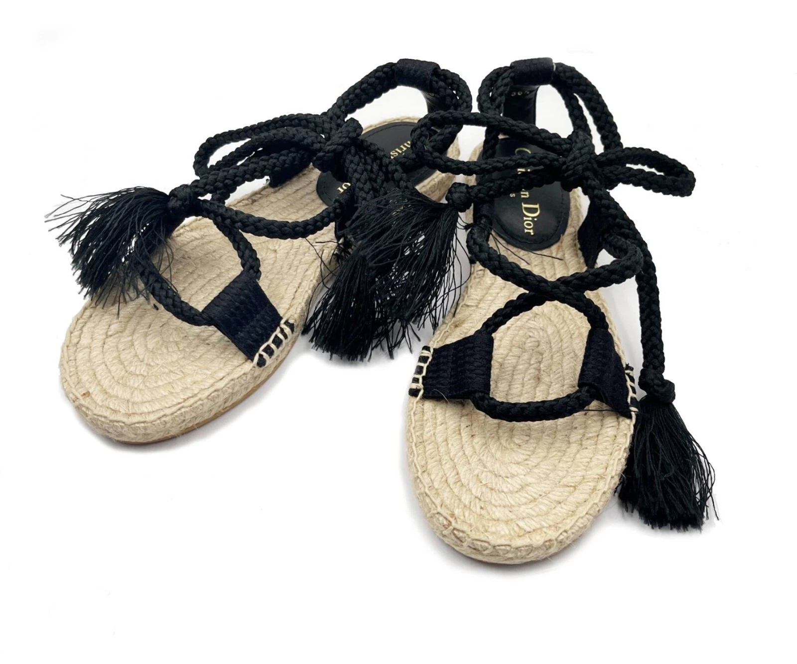 Sandales paille Diorall noires flambant neuves