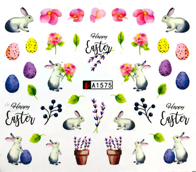 OSTERN Nagelsticker Nail Art Wasser Transfer Tattoo Hase Eier A1575-0991