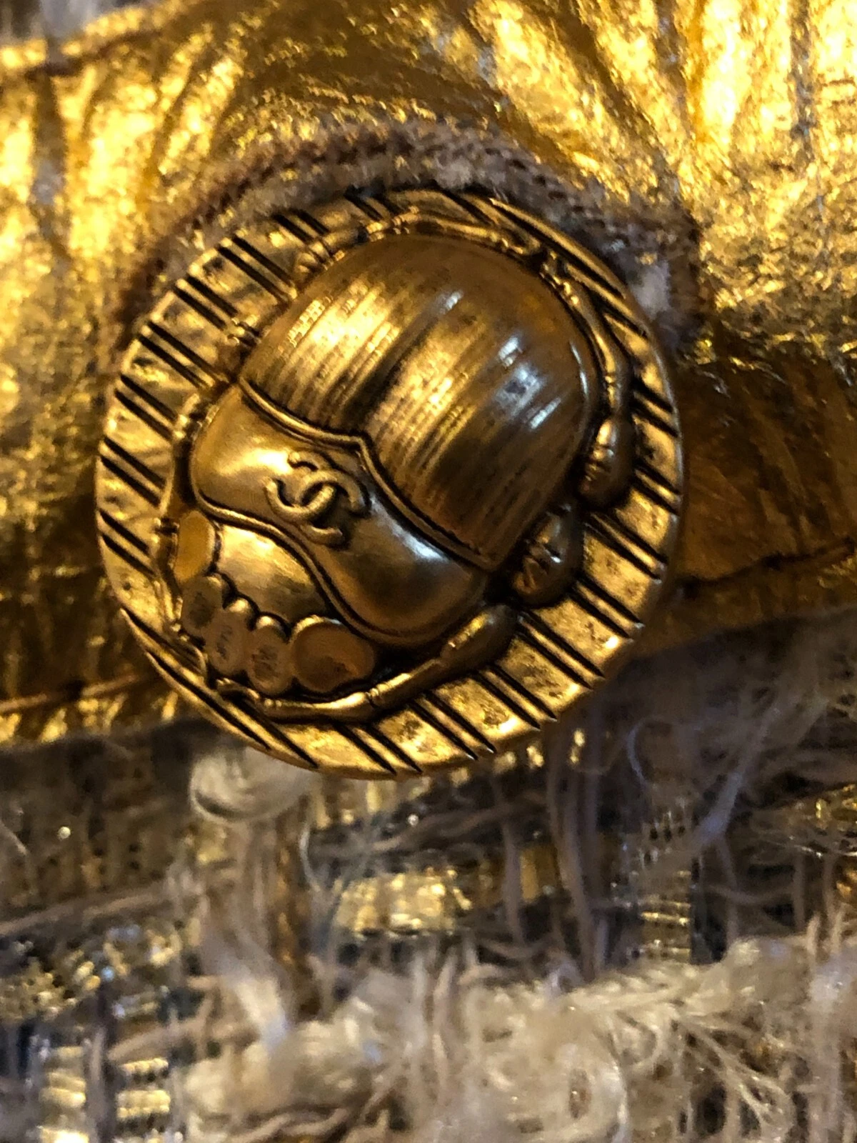 GIACCA CHANEL PRE AUTUNNO 19A NUOVE ETICHETTE TWEED beige oro bottoni CC FR40 38