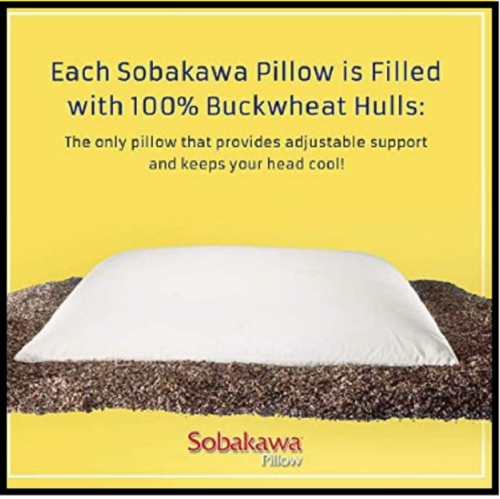 Sobakawa Traditional Buckwheat Standard Size Pillow Organic Cotton with Natural - Picture 3 of 3