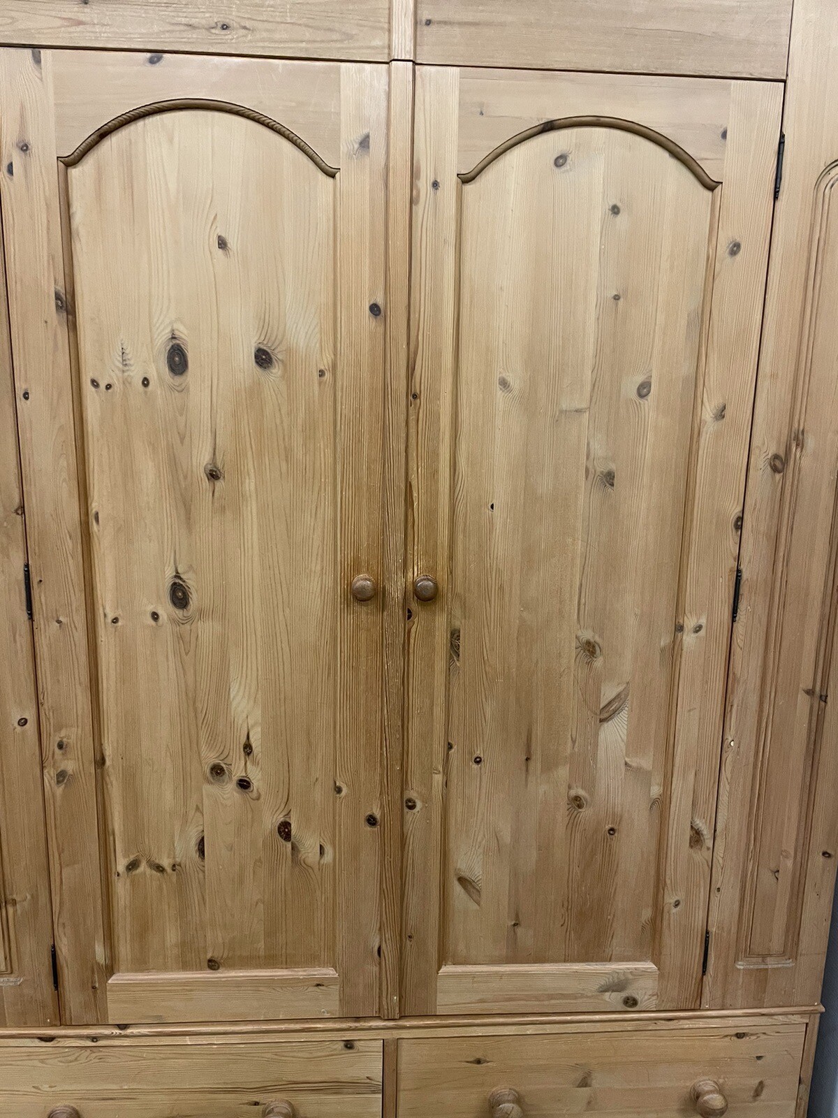Large Solid Pine Wood Double Wardrobe With Two Drawers eBay