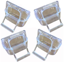 4 of Clear Plastic Feeder Water Seed Hook Cup For Spring Lock Door Bird Cage